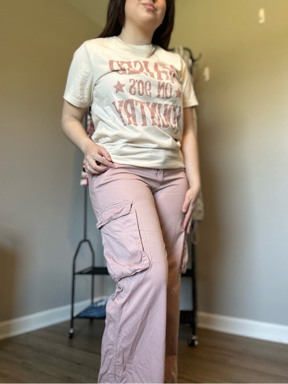 Rachel Paige Blush Pink Cargo Pants Size M